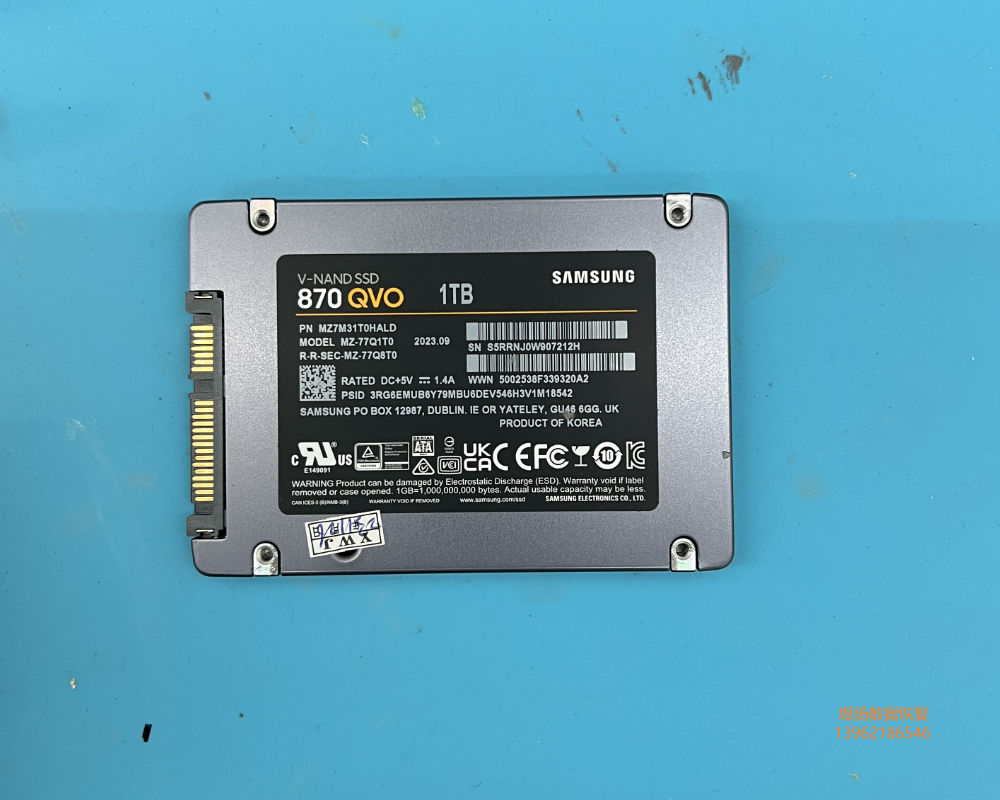三星870 QVO 1TBMZ7M31TOHALD掉盘不识别数据恢复成功