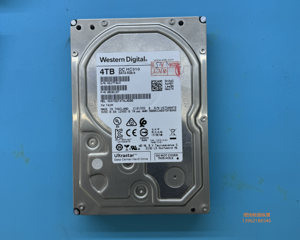 HUS726T4TALA600异响开盘数据恢复成功