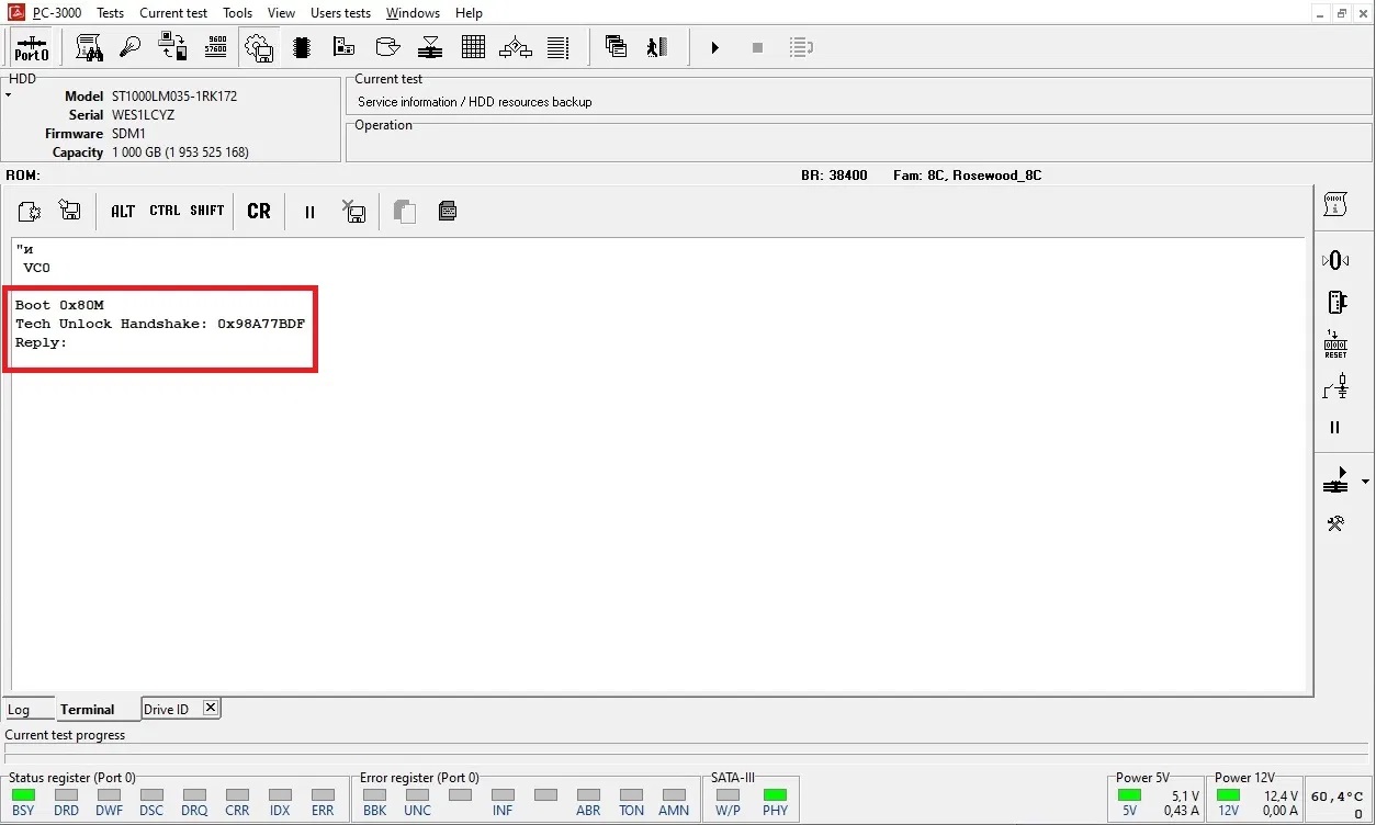使用PC-3000重置Seagate F3硬盘上自加密或用户加密的密码处理过程